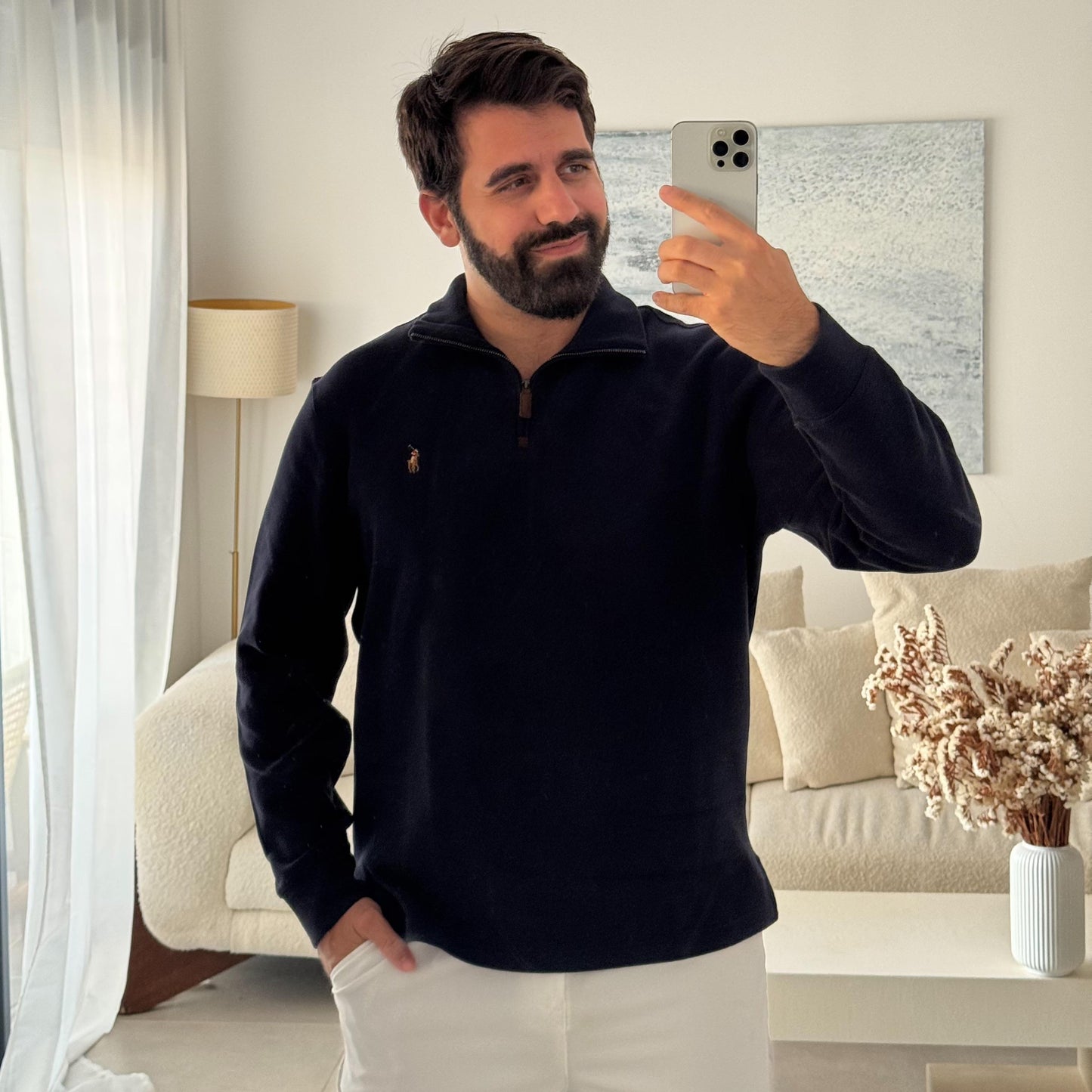Polo Ralph Lauren Men’s Navy Quarter-Zip Sweater