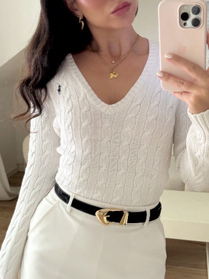 White Straight-Cut Mini Skirt