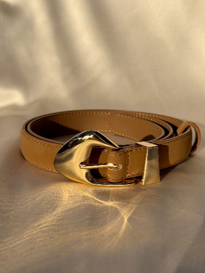 Brown Belt with Gold Buckle